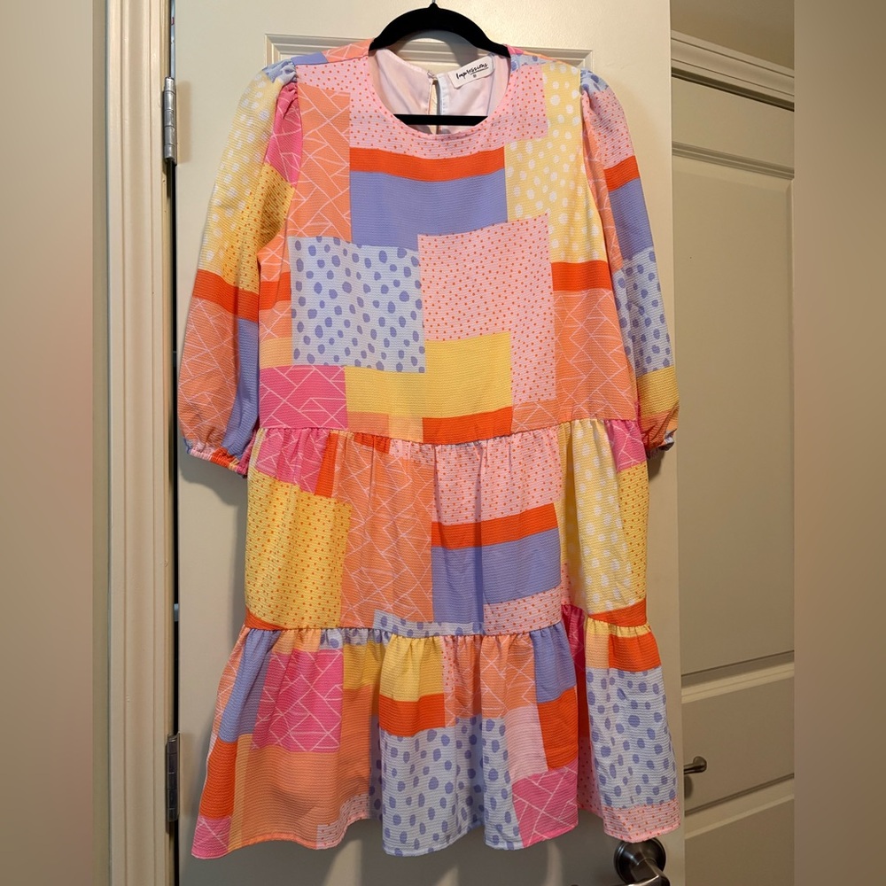 Impressions Vibrant Patchwork Mini Dress